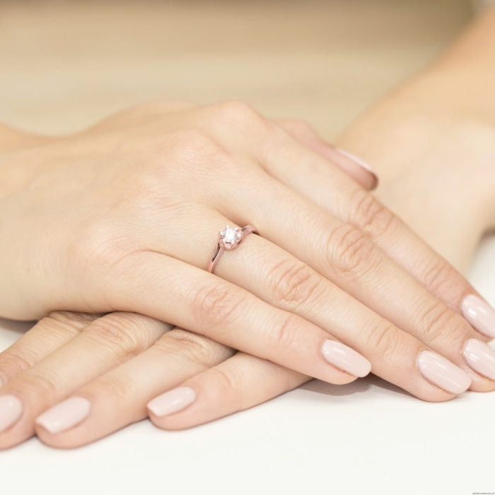Pierścionek W0163 Diament Laboratoryjny 0,30ct różowe złoto