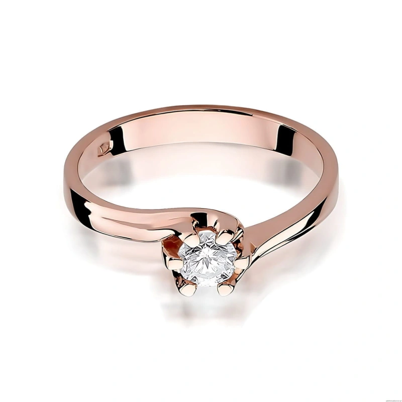Pierścionek W0163 Diament Laboratoryjny 0,30ct różowe złoto