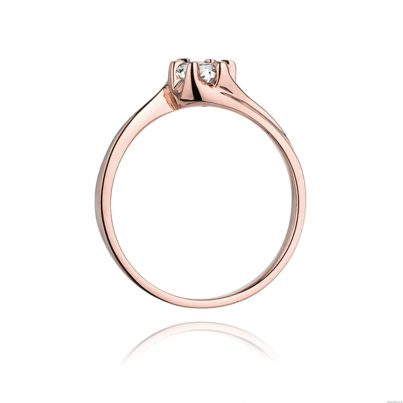 Pierścionek W0163 Diament Laboratoryjny 0,30ct różowe złoto