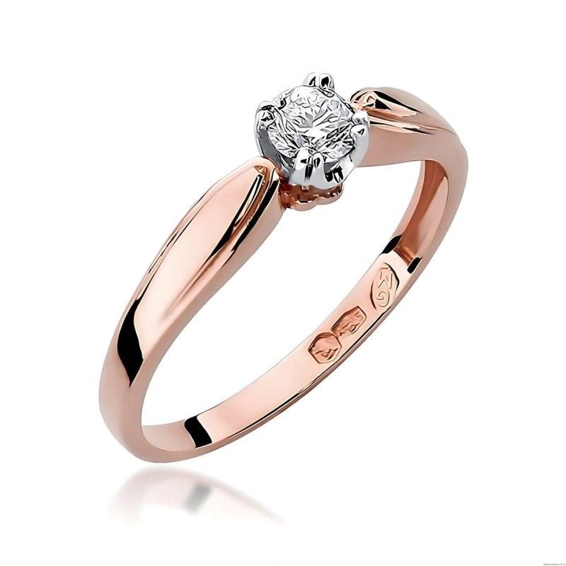 Pierścionek W0197 Diament Laboratoryjny 0,25ct różowe złoto