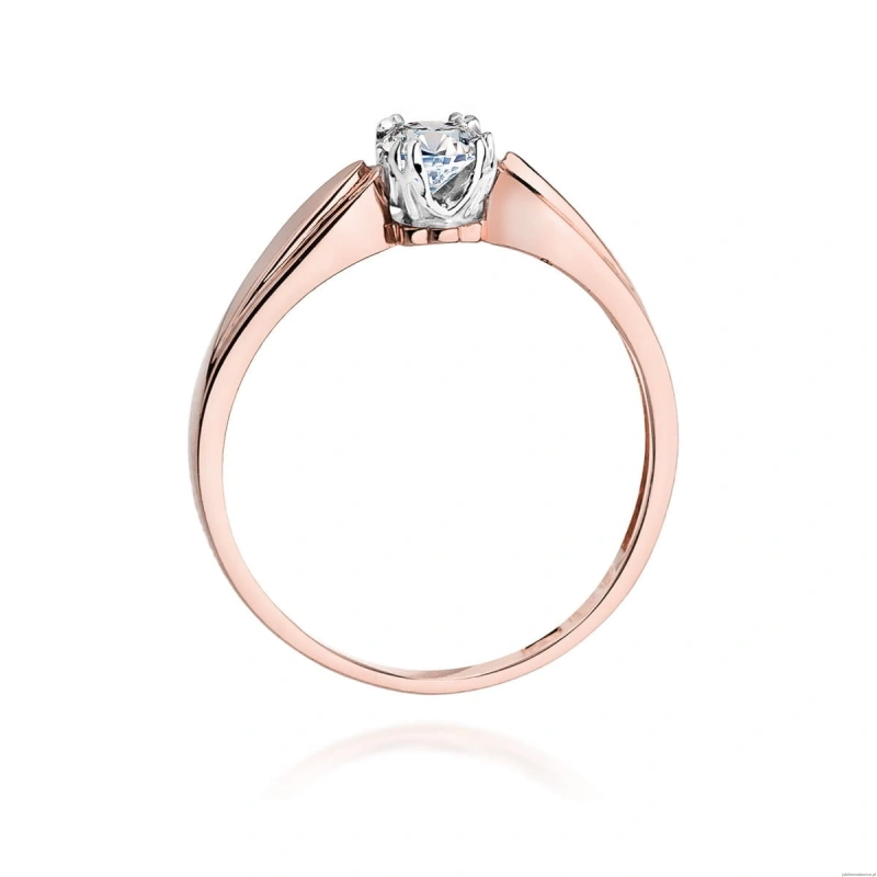 Pierścionek W0197 Diament Laboratoryjny 0,25ct różowe złoto