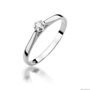 Pierścionek W0311 Diament Laboratoryjny 0,10ct białe złoto