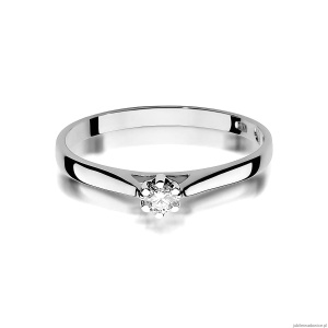 Pierścionek W0311 Diament Laboratoryjny 0,10ct białe złoto