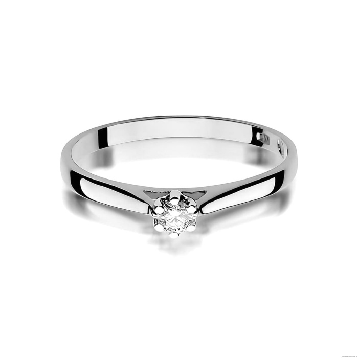 Pierścionek W0311 Diament Laboratoryjny 0,10ct białe złoto
