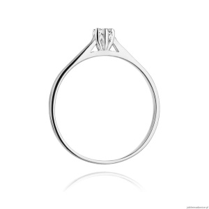 Pierścionek W0311 Diament Laboratoryjny 0,10ct białe złoto