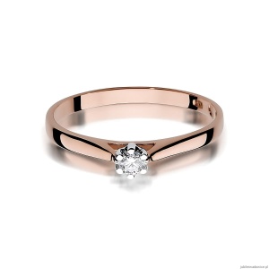 Pierścionek W0311 Diament Laboratoryjny 0,10ct różowe złoto