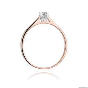 Pierścionek W0311 Diament Laboratoryjny 0,10ct różowe złoto