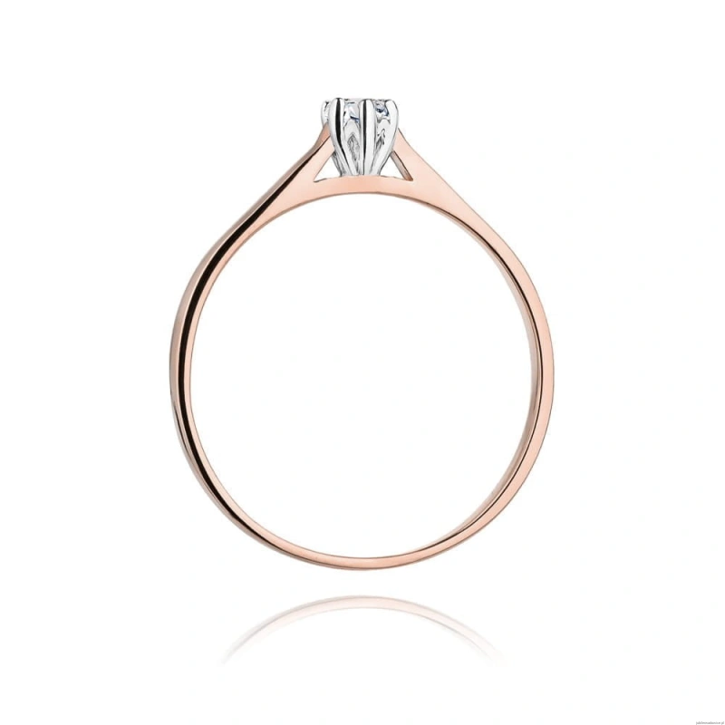 Pierścionek W0311 Diament Laboratoryjny 0,10ct różowe złoto