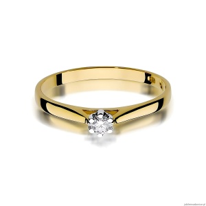 Pierścionek W0311 Diament Laboratoryjny 0,10ct żółte złoto