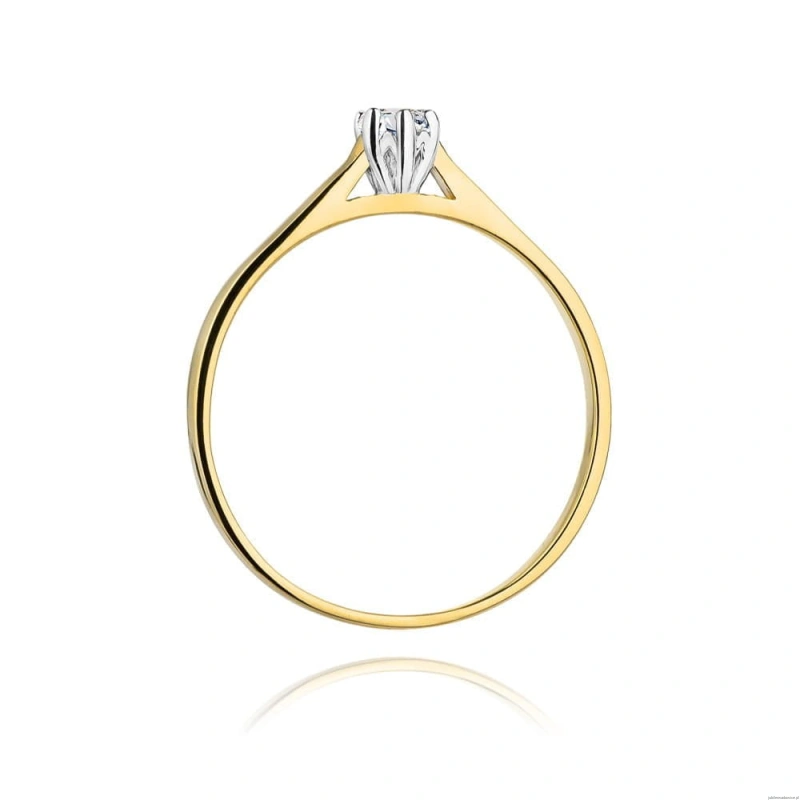Pierścionek W0311 Diament Laboratoryjny 0,10ct żółte złoto