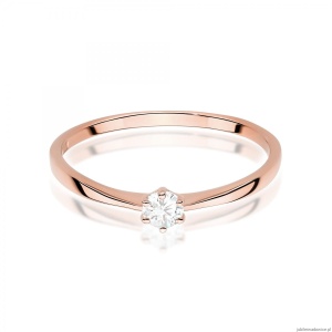 Pierścionek W0579 Diament Laboratoryjny 0,10ct różowe złoto