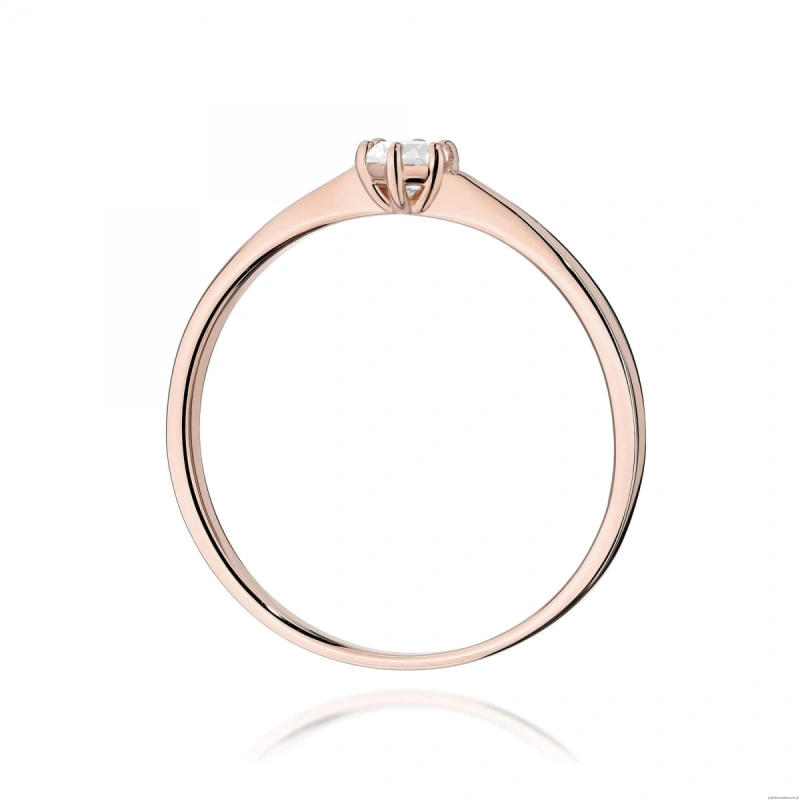 Pierścionek W0579 Diament Laboratoryjny 0,10ct różowe złoto