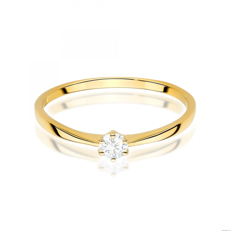 Pierścionek W0579 Diament Laboratoryjny 0,10ct żółte złoto
