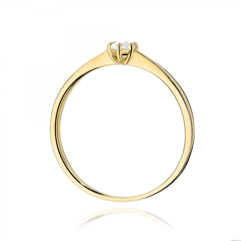 Pierścionek W0579 Diament Laboratoryjny 0,10ct żółte złoto
