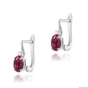 Kolczyki K0011 Rodolit 2 x 0,50ct białe złoto