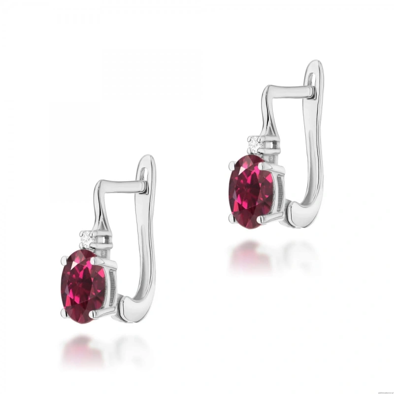 Kolczyki K0011 Rodolit 2 x 0,50ct białe złoto