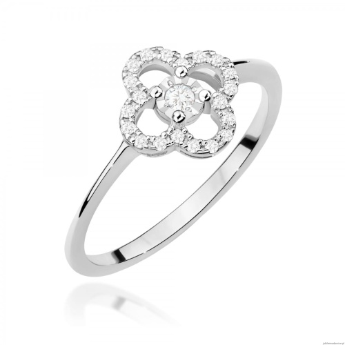 Pierścionek W0627 Diament 0,03ct białe złoto