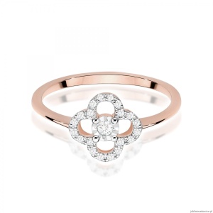 Pierścionek W0627 Diament 0,03ct różowe złoto