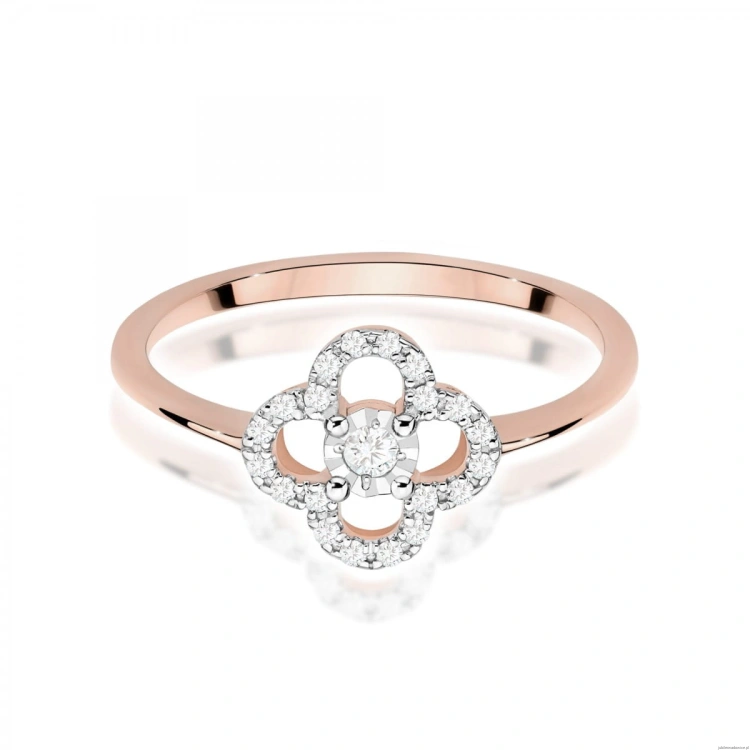 Pierścionek W0627 Diament 0,03ct różowe złoto