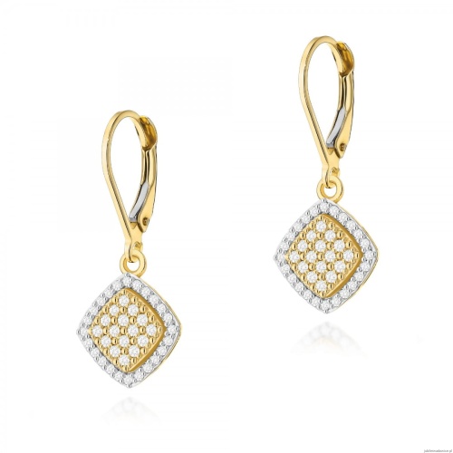 Kolczyki K0568 z diamentami żółte złoto
