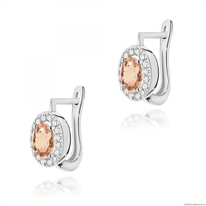 Kolczyki K0574 Morganit 2 x 0,40ct białe złoto