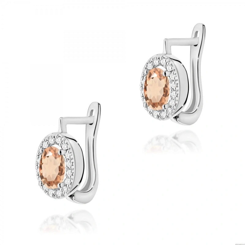Kolczyki K0574 Morganit 2 x 0,40ct białe złoto