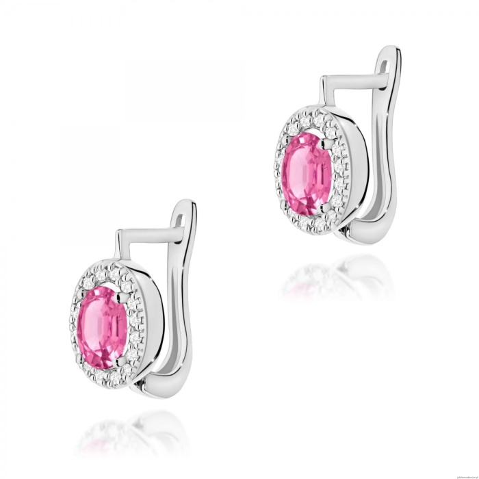 Kolczyki K0574 Topaz Różowy 2 x 0,50ct białe złoto