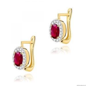 Kolczyki K0574 Rubin 2 x 0,60ct żółte złoto
