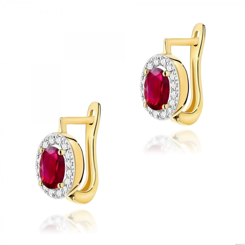 Kolczyki K0574 Rubin 2 x 0,60ct żółte złoto