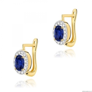 Kolczyki K0574 Szafir 2 x 0,70ct żółte złoto