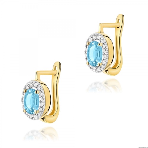 Kolczyki K0574 Topaz 2 x 0,50ct żółe złoto