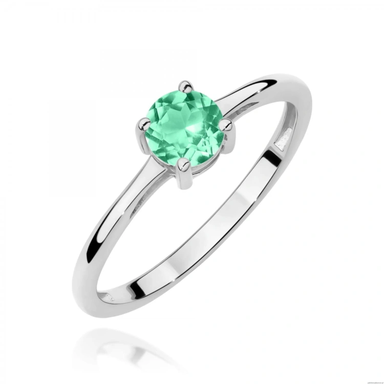 Pierścionek W0656 Szmaragd 0,50ct białe złoto