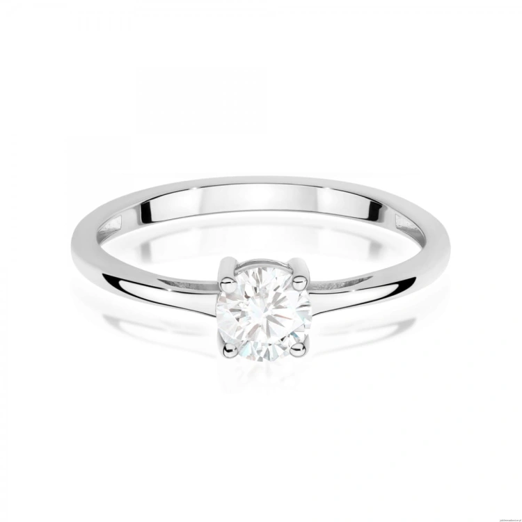 Pierścionek W0656 Biały Szafir 0,60ct białe złoto