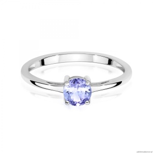Pierścionek W0656 Tanzanit 0,50ct białe złoto