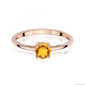 Pierścionek W0656 Cytryn 0,50ct różowe złoto