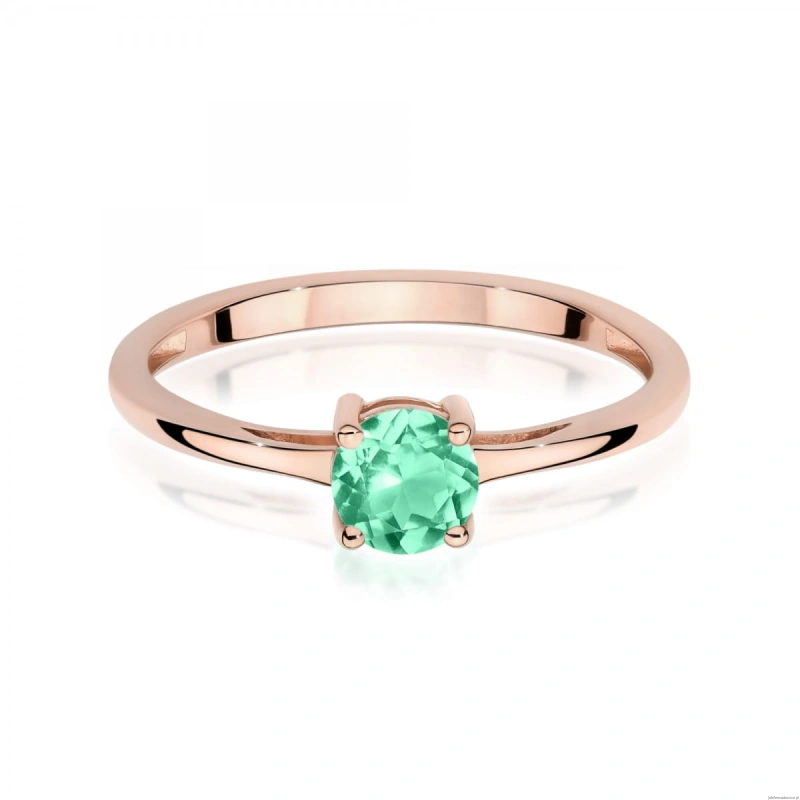 Pierścionek W0656 Szmaragd 0,50ct różowe złoto