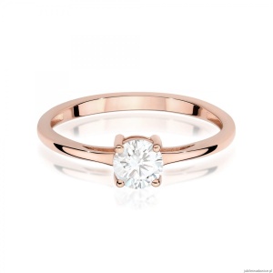 Pierścionek W0656 Diament Laboratoryjny 0,50ct różowe złoto