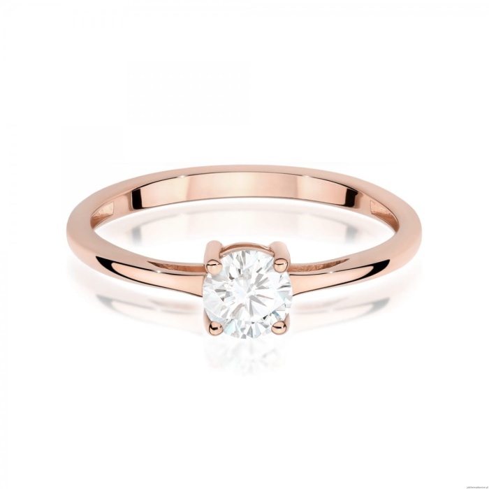 Pierścionek W0656 Diament Laboratoryjny 0,50ct różowe złoto
