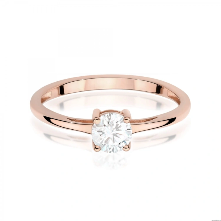 Pierścionek W0656 Diament Laboratoryjny 0,50ct różowe złoto