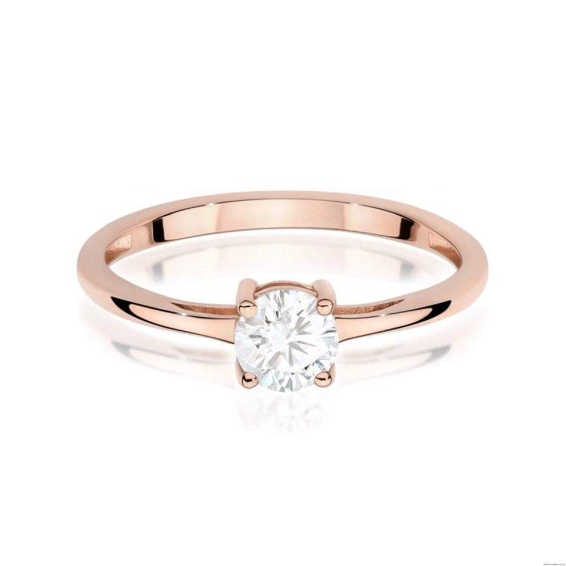 Pierścionek W0656 Diament Laboratoryjny 0,50ct różowe złoto