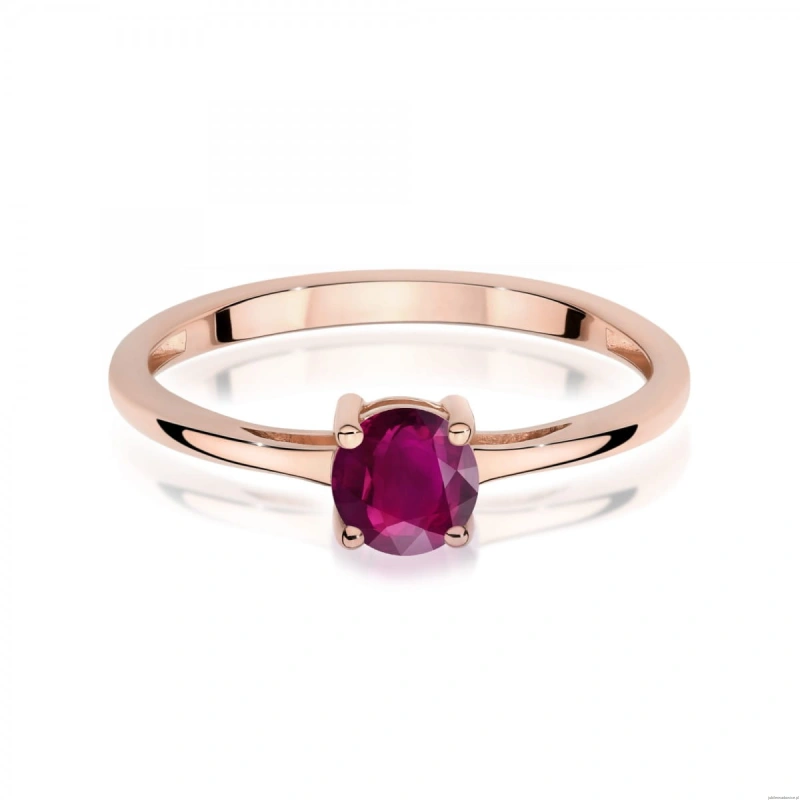 Pierścionek W0656 Rodolit 0,60ct różowe złoto