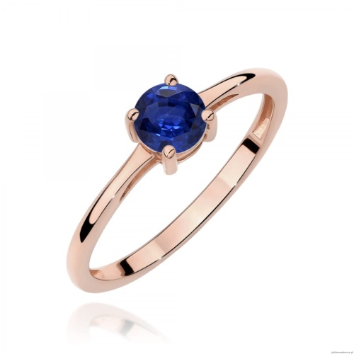 Pierścionek W0656 Szafir 0,50ct różowe złoto