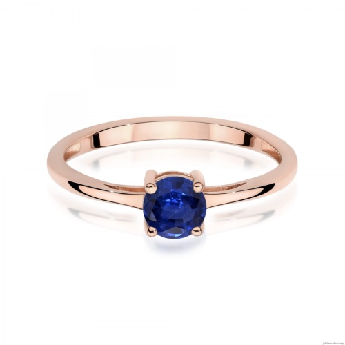 Pierścionek W0656 Szafir 0,50ct różowe złoto