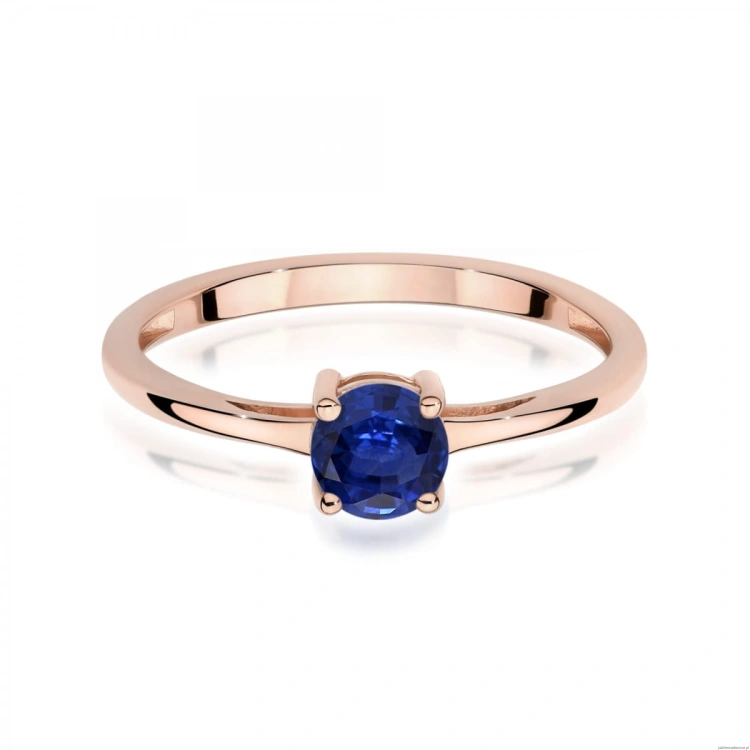 Pierścionek W0656 Szafir 0,50ct różowe złoto