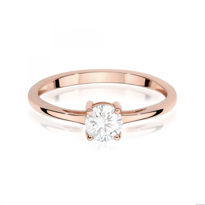 Pierścionek W0656 Biały Szafir 0,60ct różowe złoto