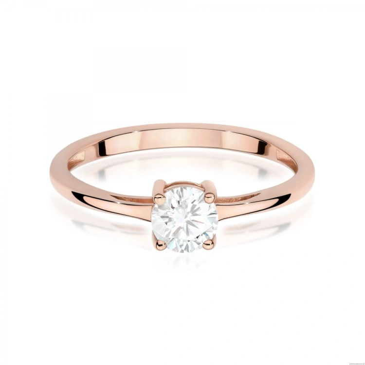 Pierścionek W0656 Biały Szafir 0,60ct różowe złoto