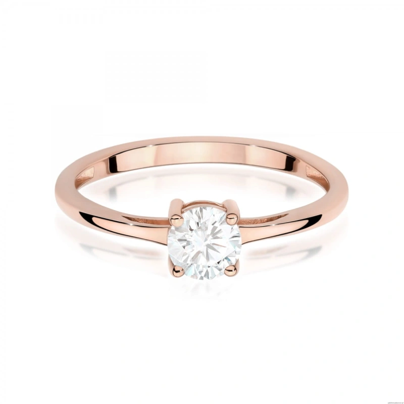 Pierścionek W0656 Biały Szafir 0,60ct różowe złoto