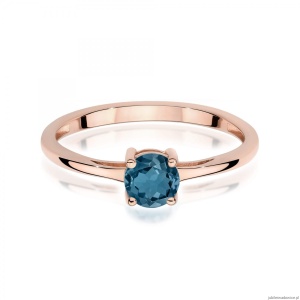 Pierścionek W0656 Topaz London Blue 0,50ct różowe złoto