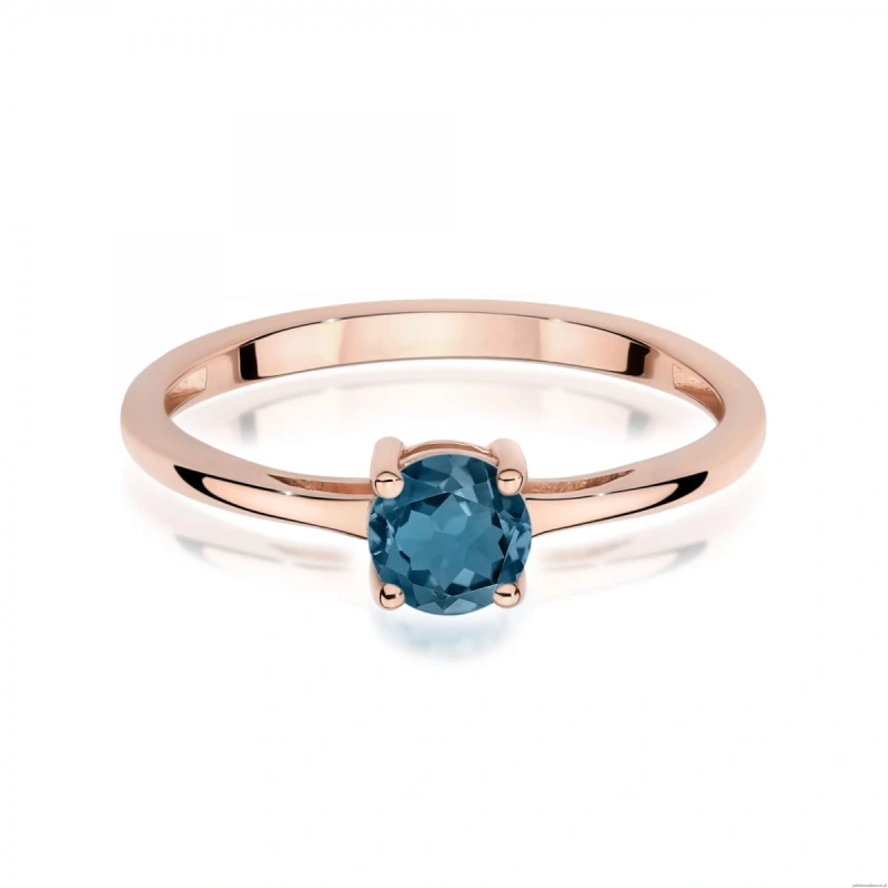 Pierścionek W0656 Topaz London Blue 0,50ct różowe złoto