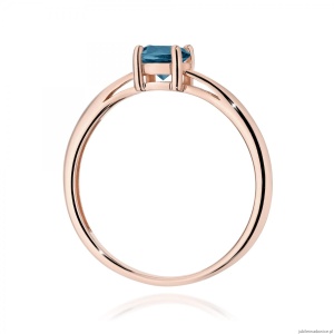 Pierścionek W0656 Topaz London Blue 0,50ct różowe złoto